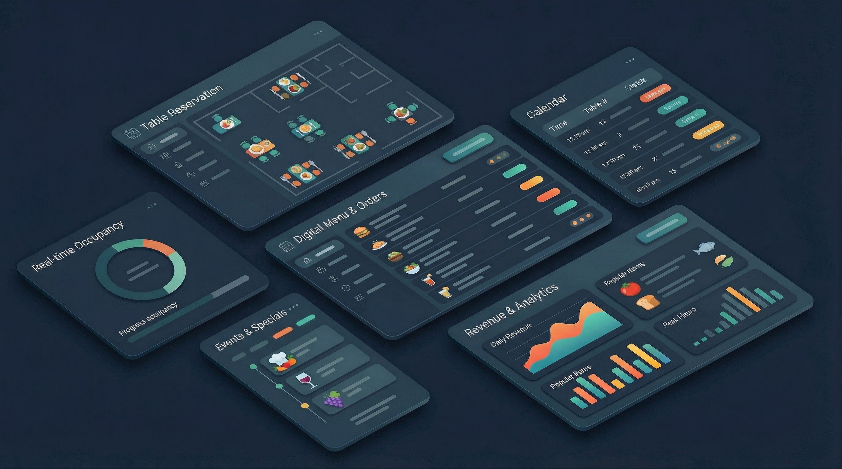 Gäste reservieren online einen Tisch in einem Restaurant über das Orbilyte-Buchungswidget mit Zeitfenstern und Kapazitätsanzeige.