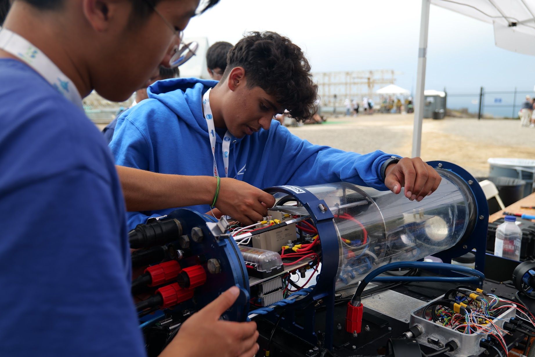 Our team working on our AUV, Marlin