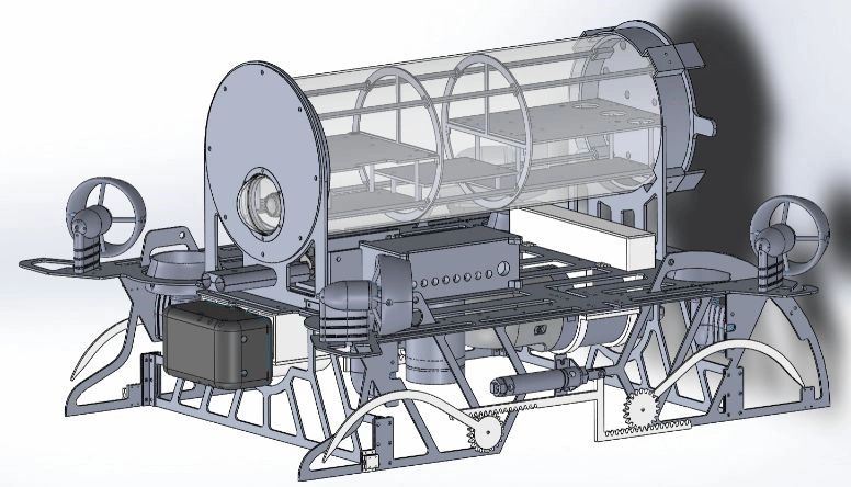 A render of our AUV, Marlin V3