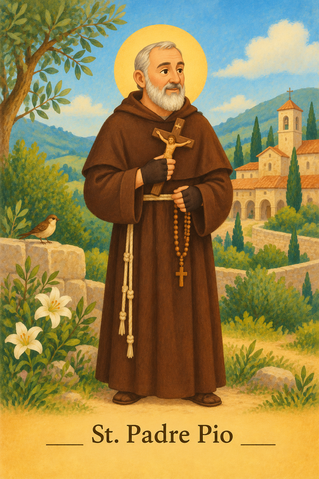 Illustration of St Padre Pio