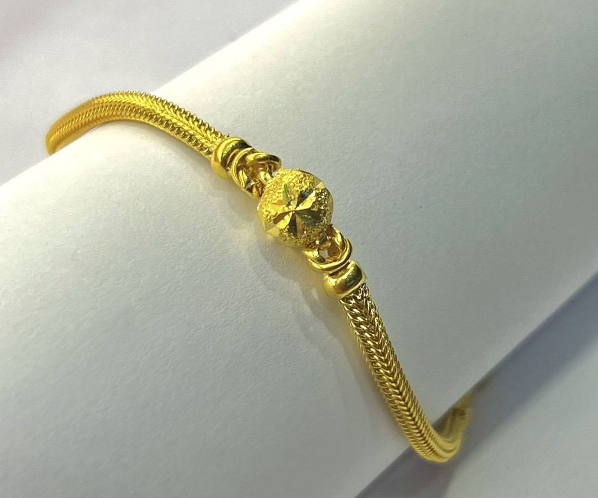 สร้อยข้อมือ ลายเบนซ์กลมคั่นกลาง , สร้อยข้อมือทองคำ