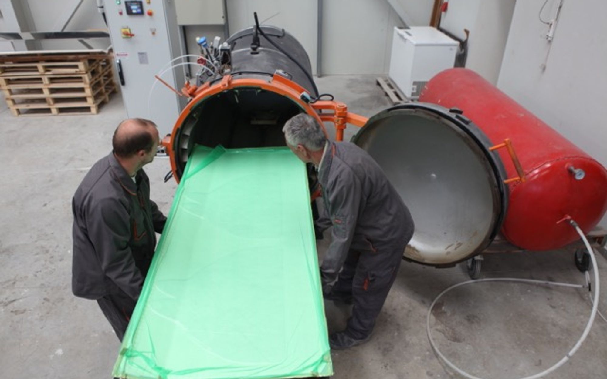 Autoclave cure preparation, TRYGONS composite manufacturing facility