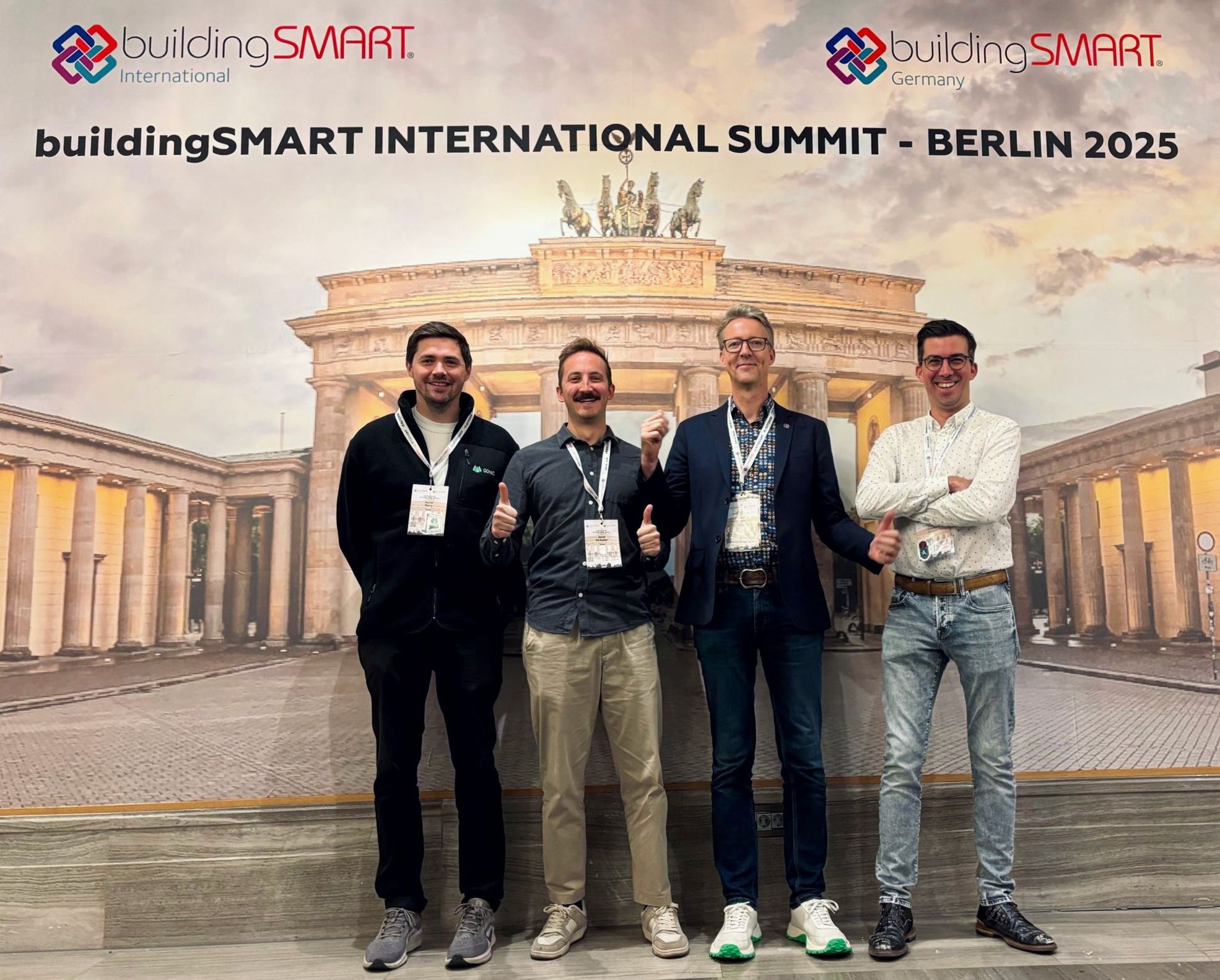 A group picture of Aaron, Jacob, Dieter and Sander ready for Qonic Talks Berlin 2025.