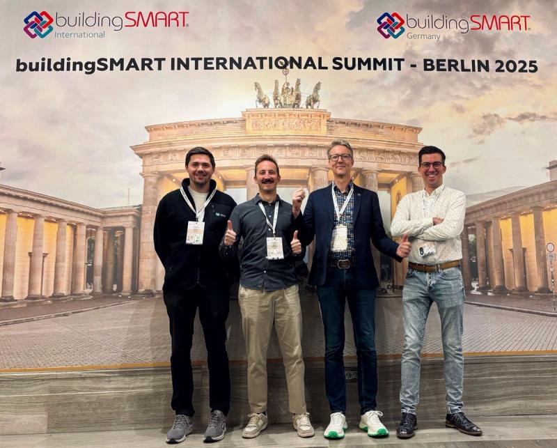 A group picture of Aaron, Jacob, Dieter and Sander ready for Qonic Talks Berlin 2025.