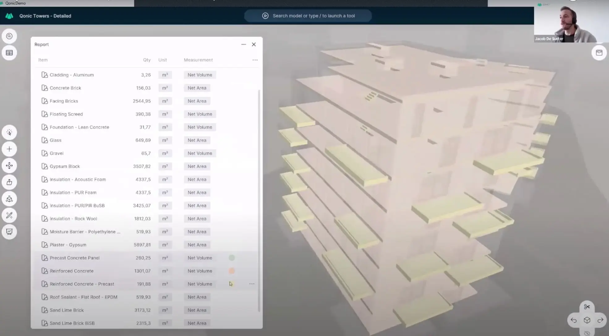 Element location in the Qonic app.
