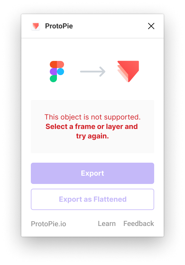 error while exporting from figma