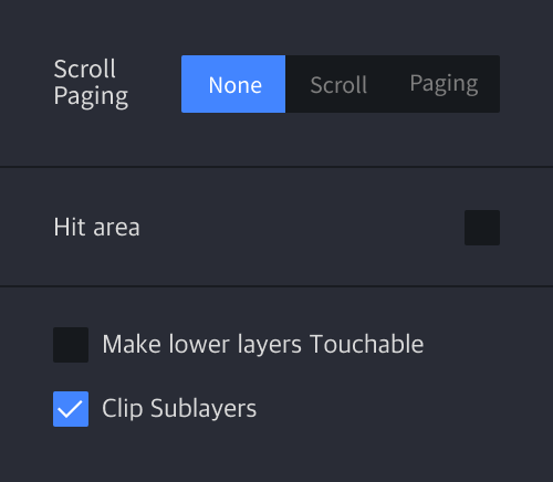 panel clip sublayers