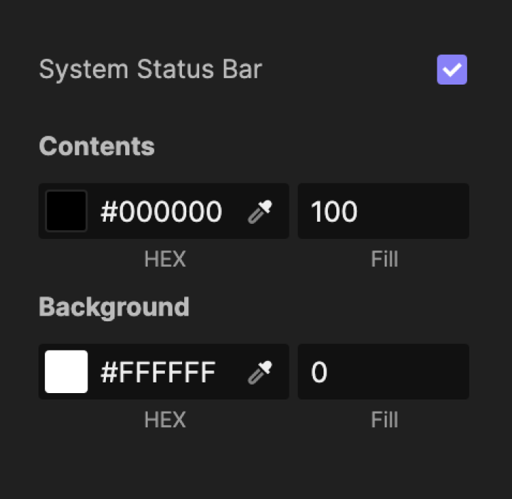 panel system status bar