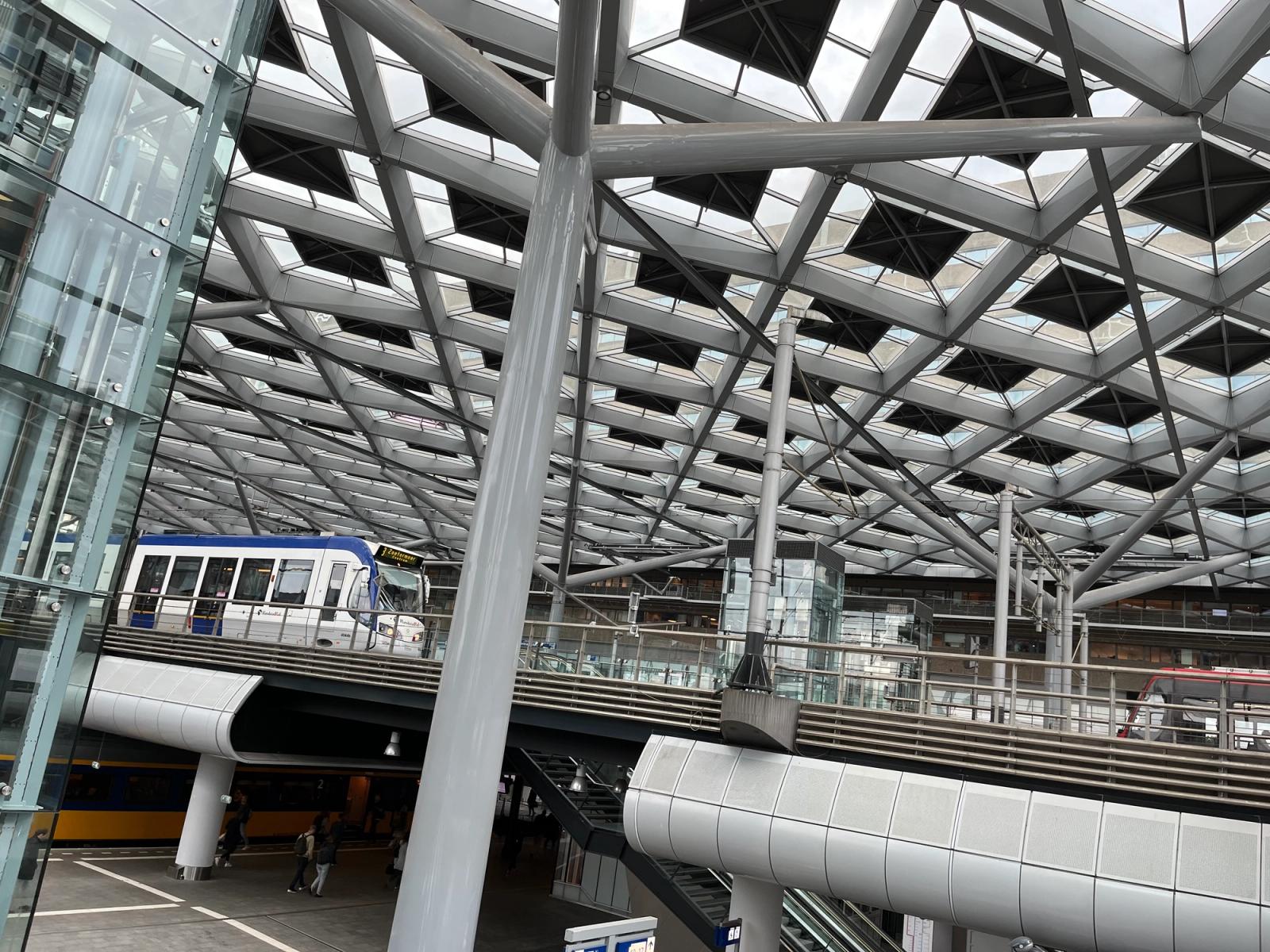 tram inside train station