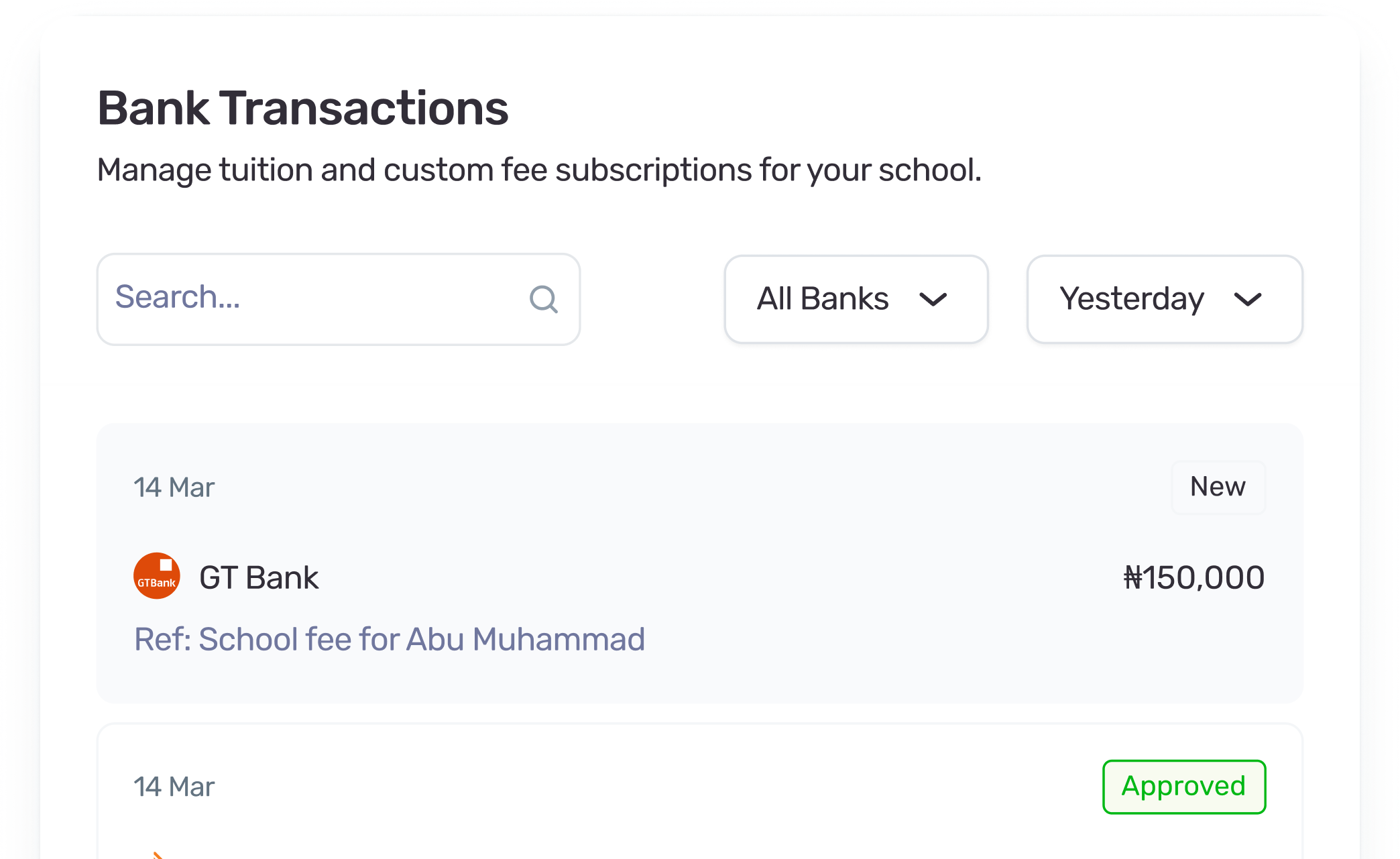 FundTrak loan eligibility dashboard showing payment history, collection rate, and pre-approved amount