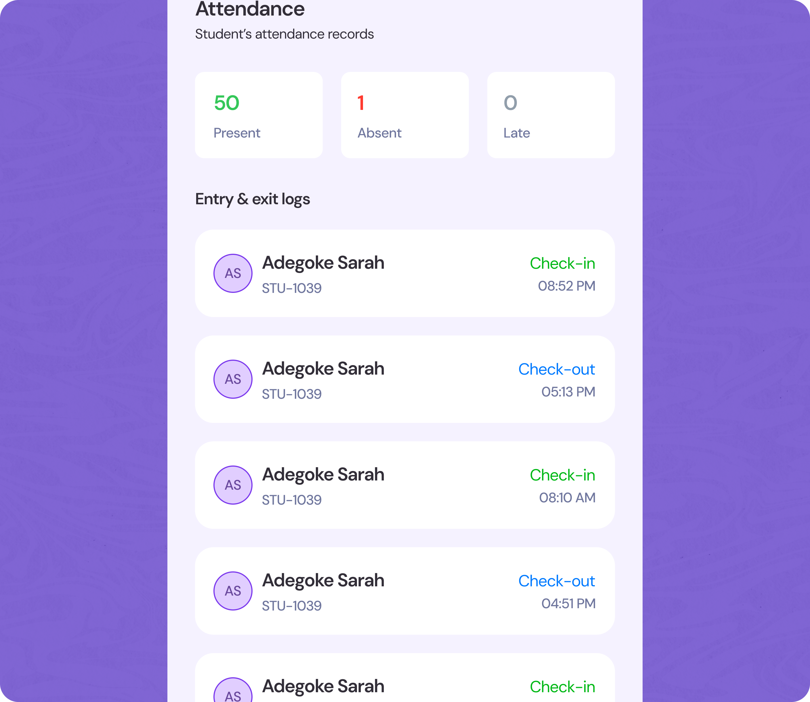 Every Entry and Exit, Logged in Real Time