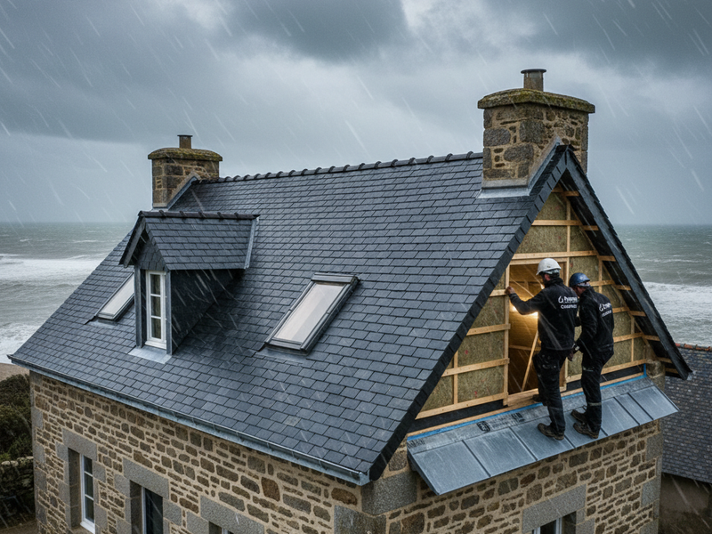 Rénovation toiture à Brest en 2026 : Protégez votre toit face au vent breton