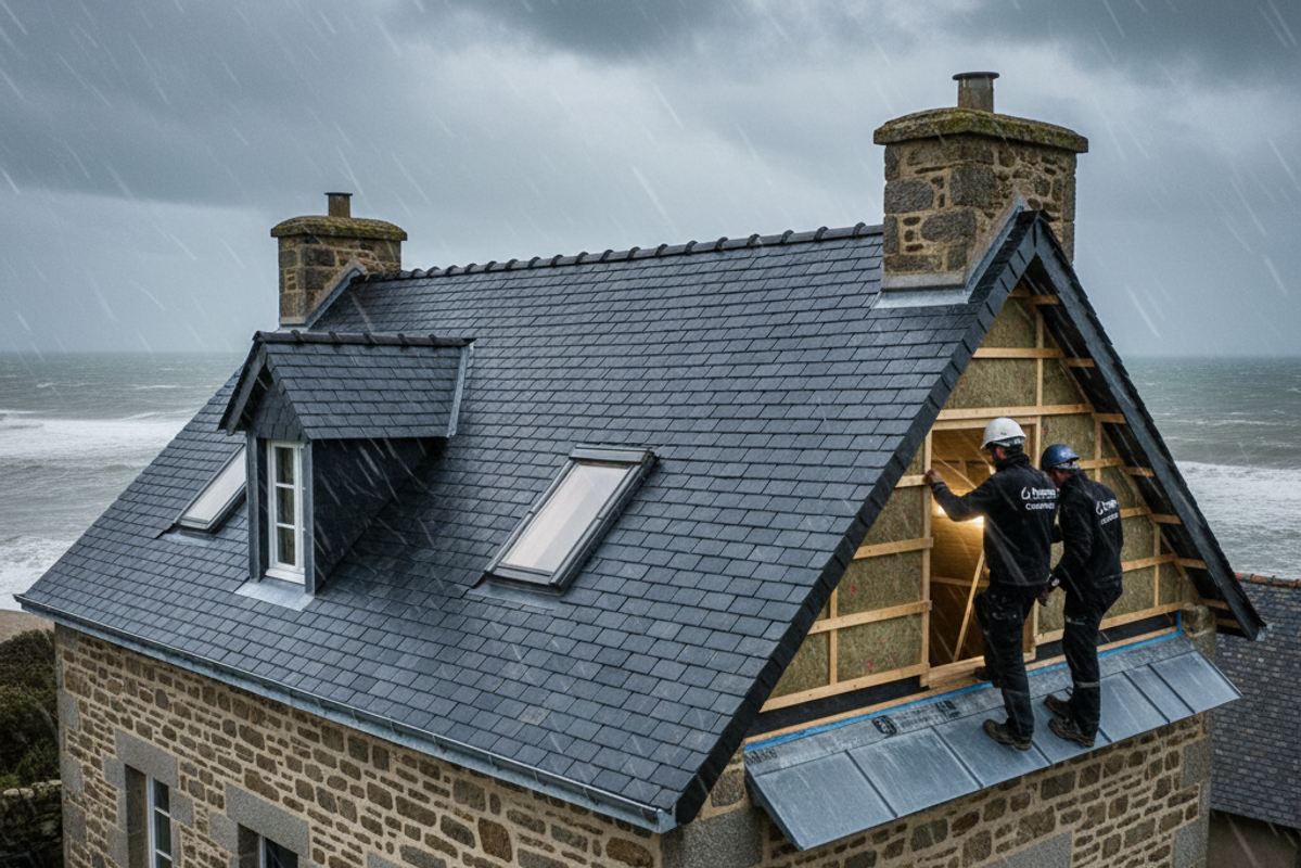 Rénovation toiture à Brest en 2026 : Protégez votre toit face au vent breton