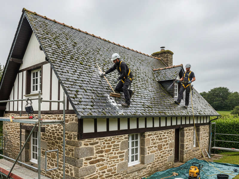 Démoussage de toiture en Bretagne 2025 : Guide complet pour un toit sain