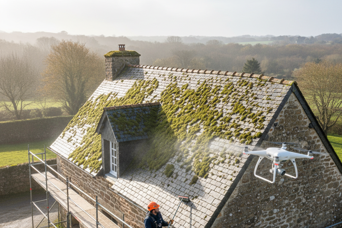 Démoussage Toiture Bretagne 2025 : Guide Complet pour Protéger Votre Maison