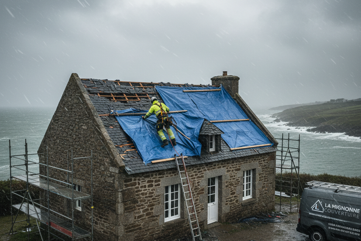 Réparation toiture urgente à Brest : agir vite en 2026