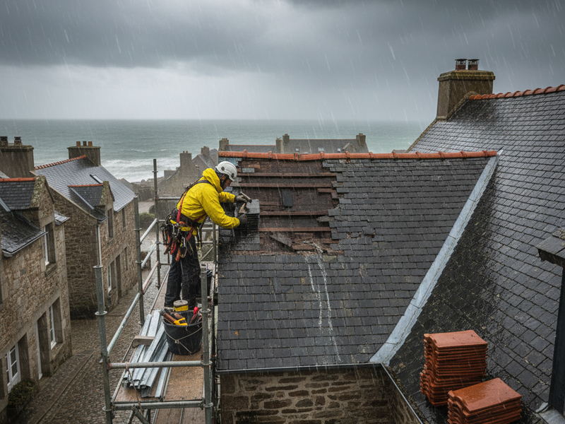 Réparation toiture urgente à Brest : SOS fuite toiture 24h/24