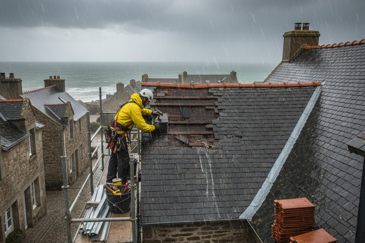 Réparation toiture urgente à Brest : SOS fuite toiture 24h/24