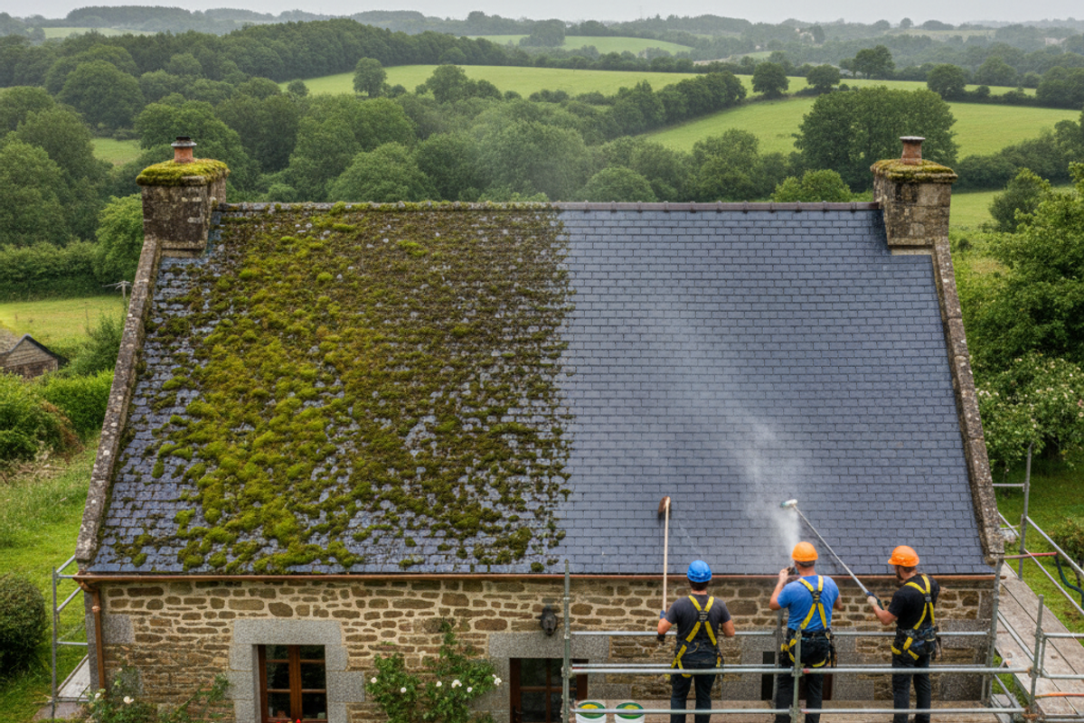 Démoussage de toiture en Bretagne en 2025 : Le guide indispensable