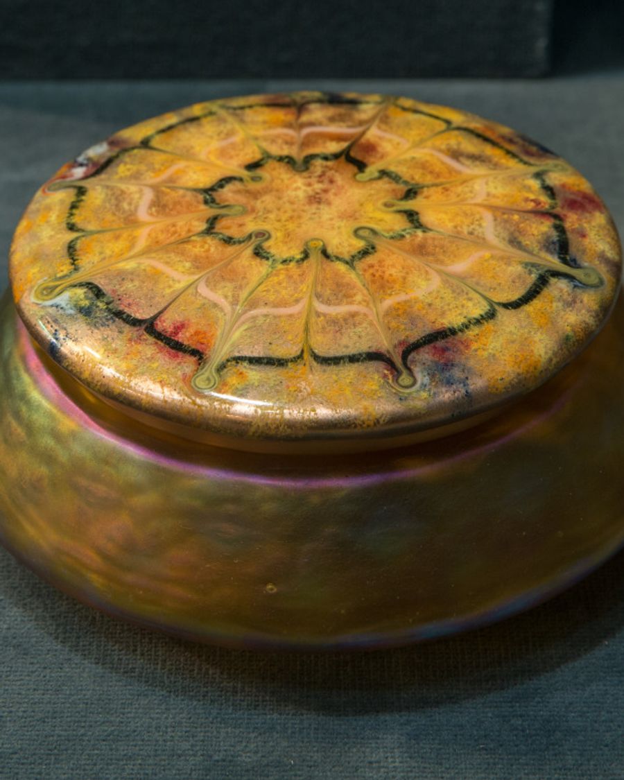 Bougeoir en cuivre et verre, Art nouveau