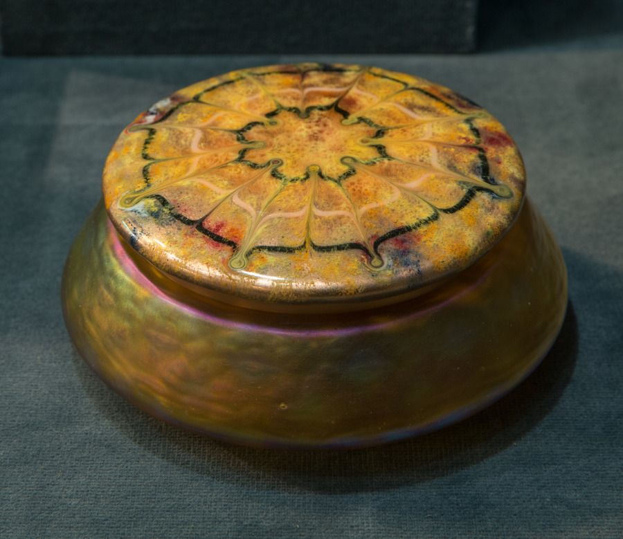 Bougeoir en cuivre et verre, Art nouveau