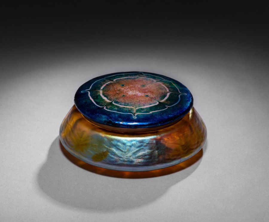 Bougeoir en cuivre et verre, Art nouveau