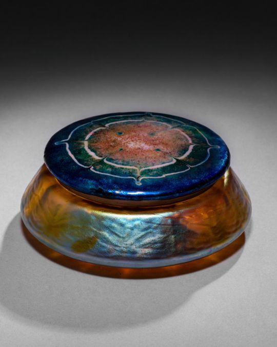 Bougeoir en cuivre et verre, Art nouveau