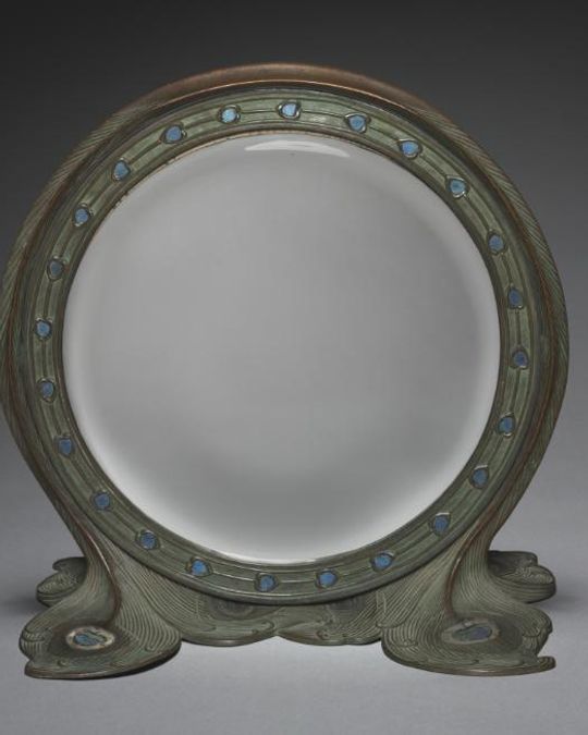 Table en bronze et verre, Art nouveau
