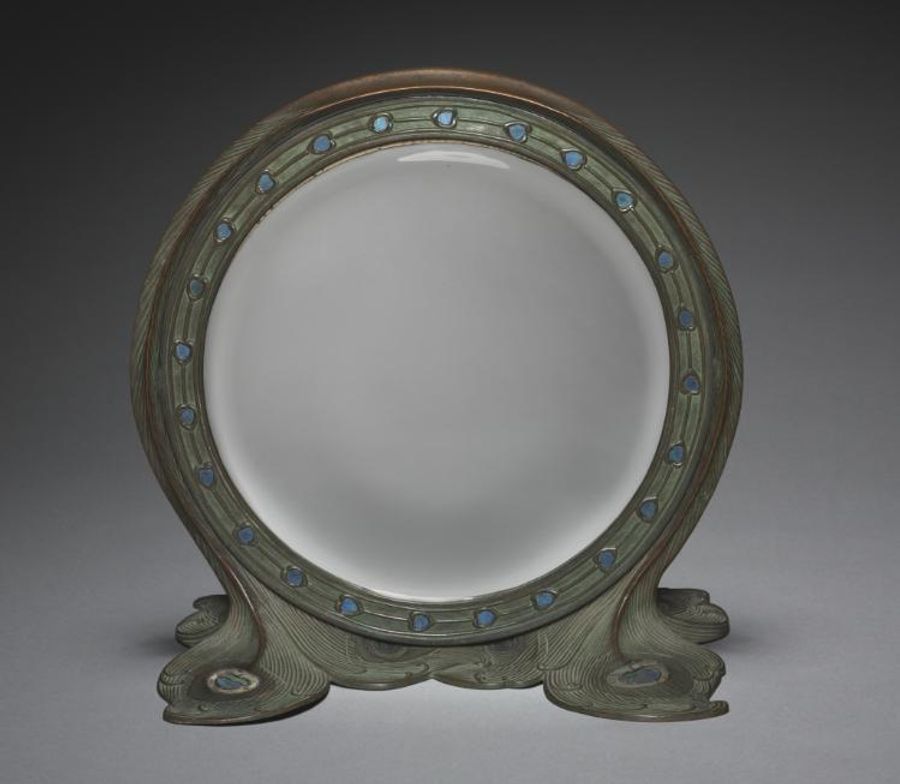 Table en bronze et verre, Art nouveau