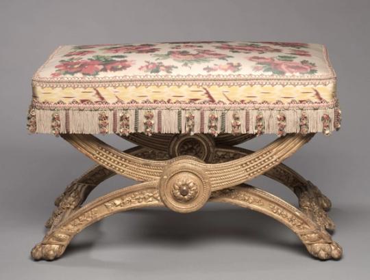 Tabouret en bois doré, Louis XVI