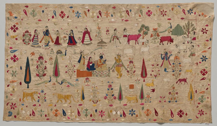 Broderie en argent et soie, XVIIIe siècle