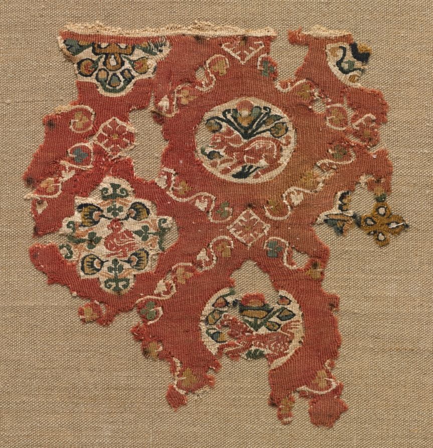 Tapisserie en lin et laine, Moyen Âge