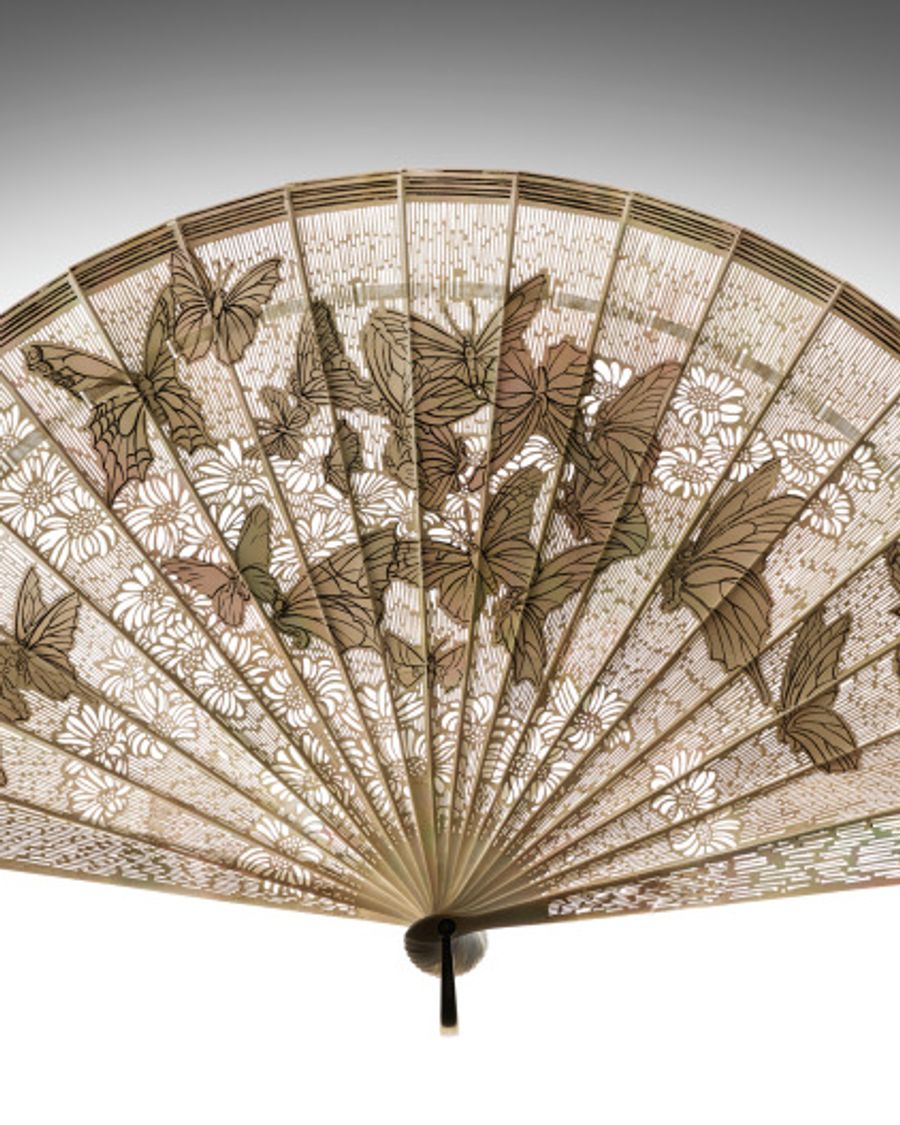 Éventail en soie, Art nouveau