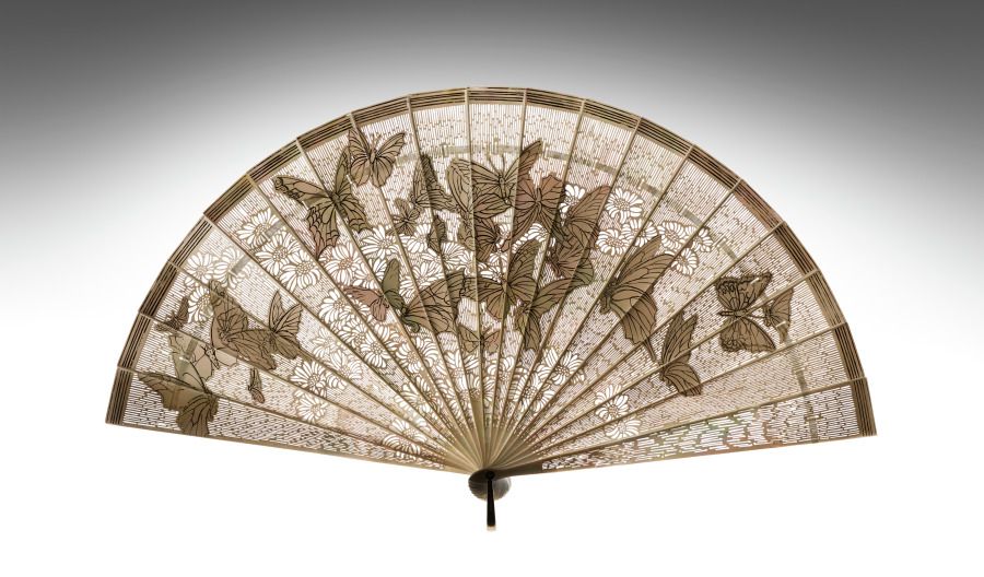 Éventail en soie, Art nouveau