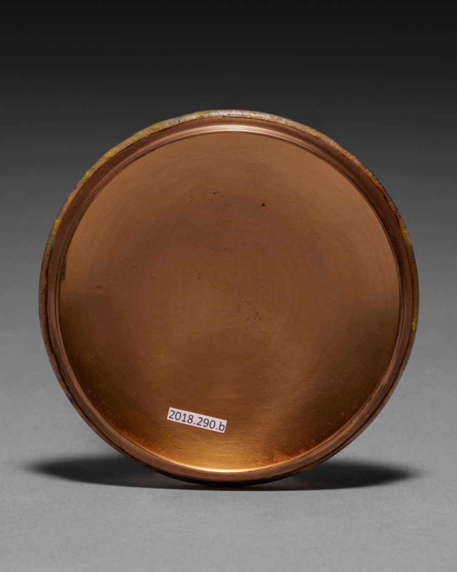 Bougeoir en cuivre et verre, Art nouveau