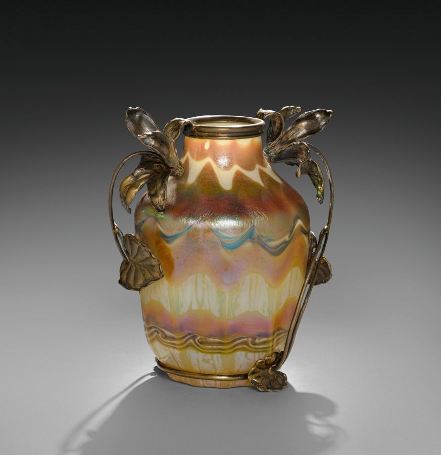 Vase en argent et verre, Art nouveau