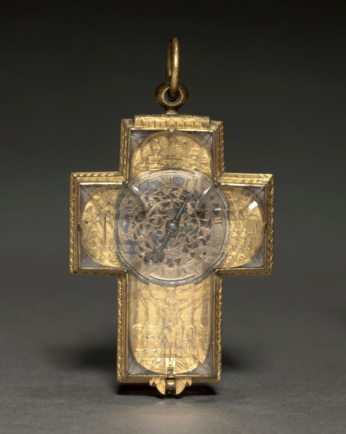 Pendule en cuivre et cristal, XVIIe siècle