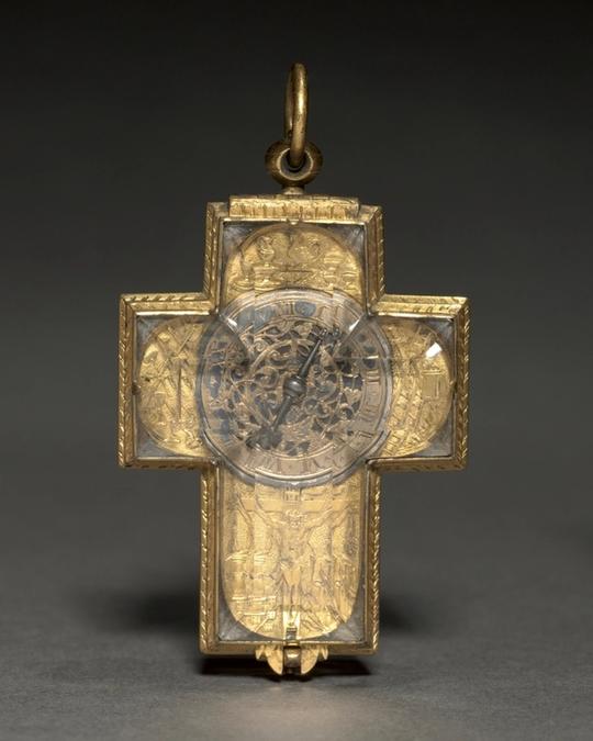 Pendule en cuivre et cristal, XVIIe siècle