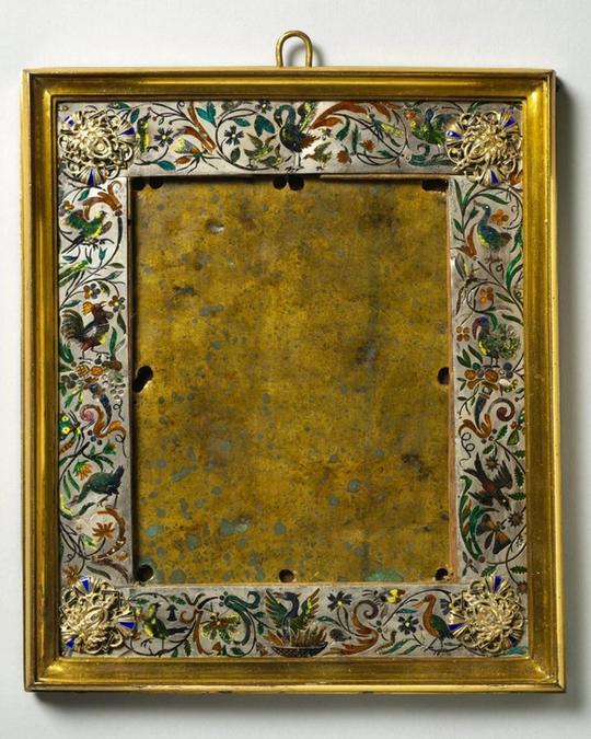 Cadre en bronze et argent, XVIIe siècle