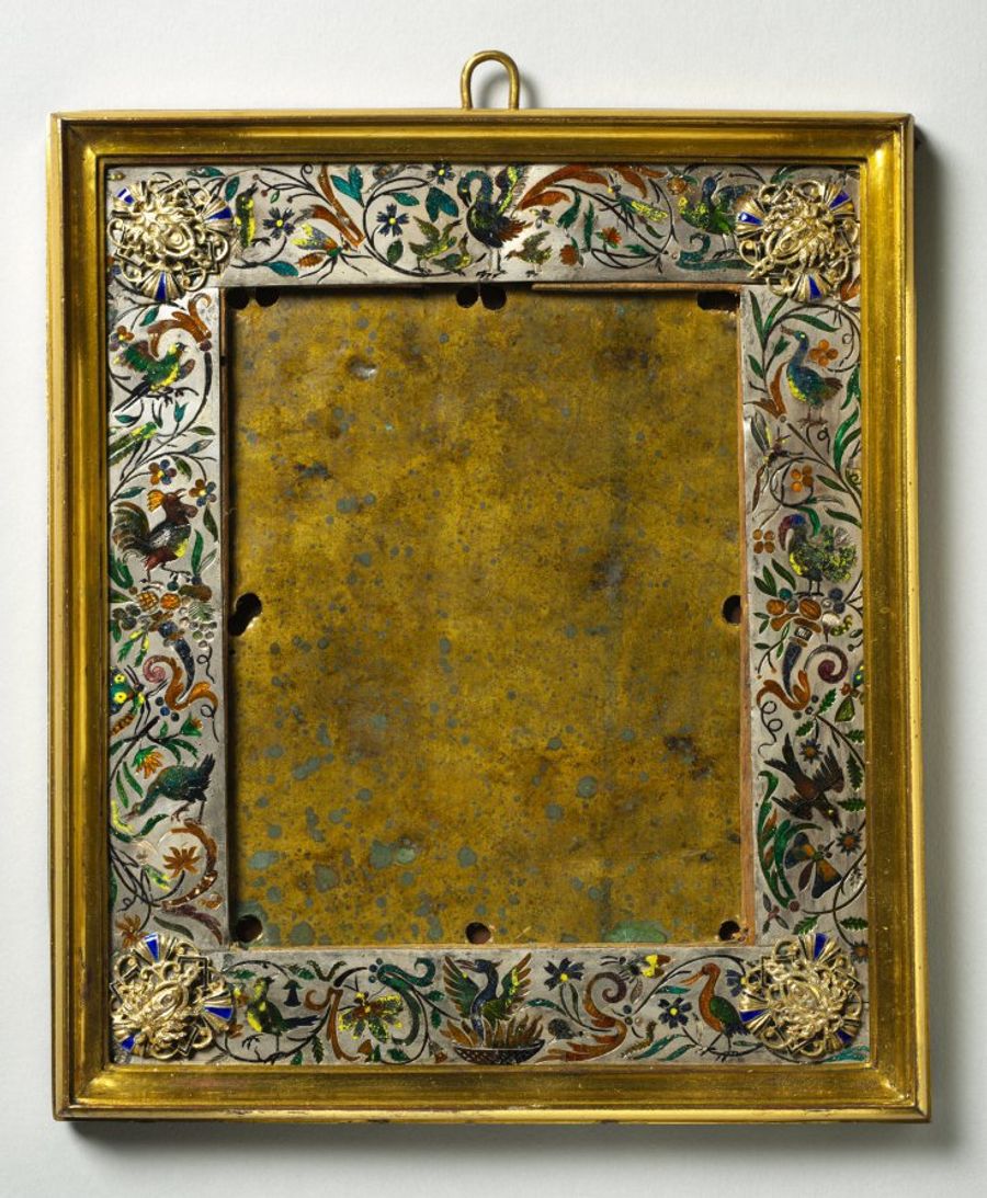 Cadre en bronze et argent, XVIIe siècle