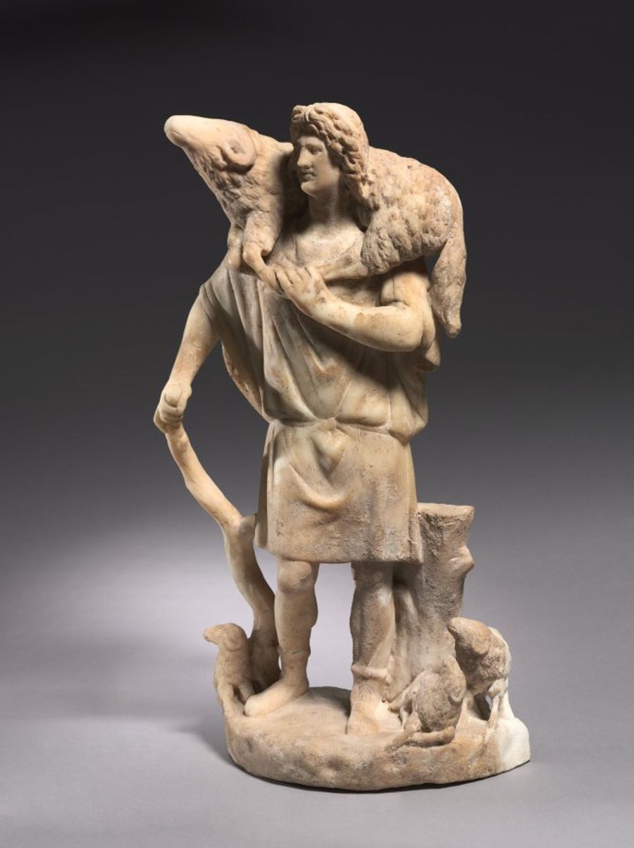 Statuette en marbre, Moyen Âge