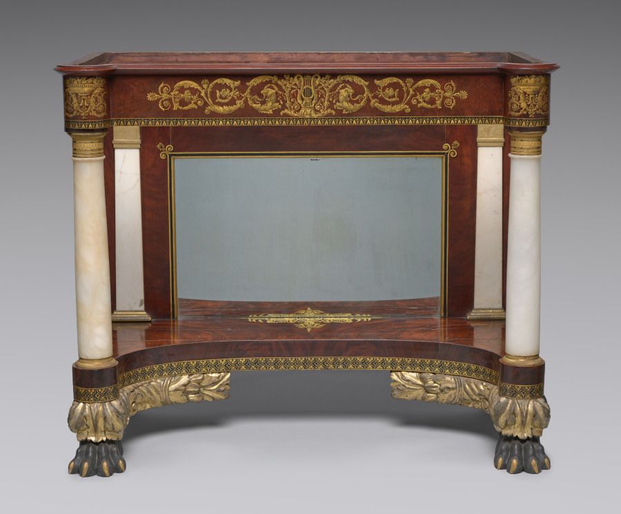 Table en acajou et marbre, Louis-Philippe
