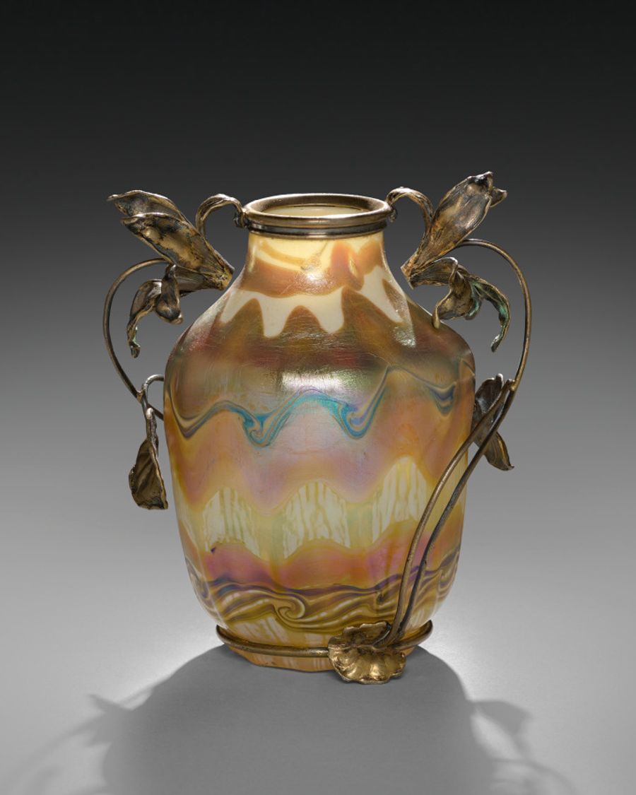 Vase en argent et verre, Art nouveau
