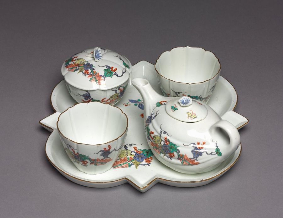 Plateau en porcelaine et faïence, Louis XV