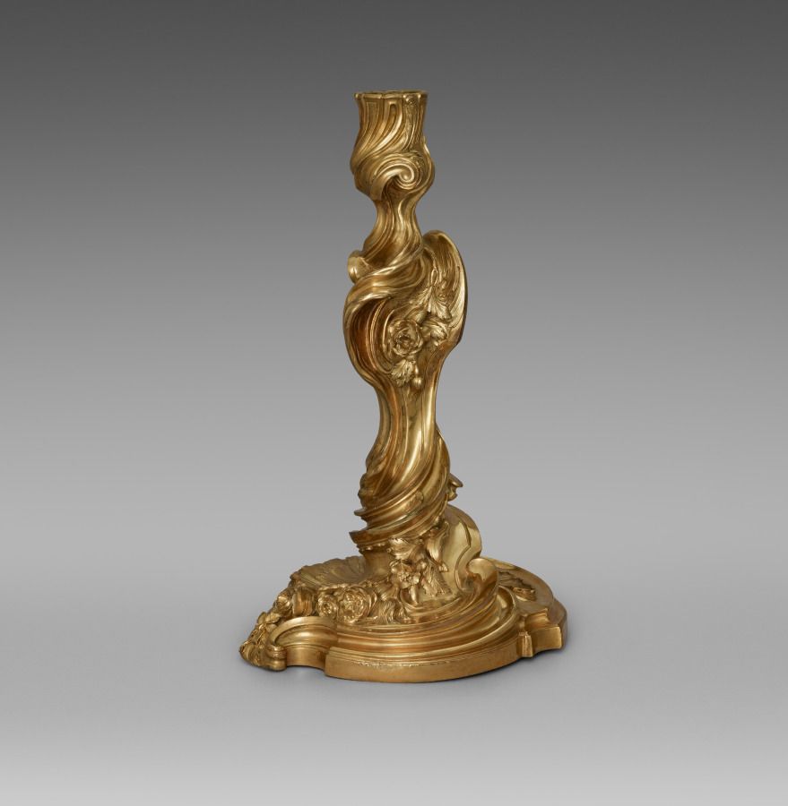 Bougeoir en laiton, Louis XV