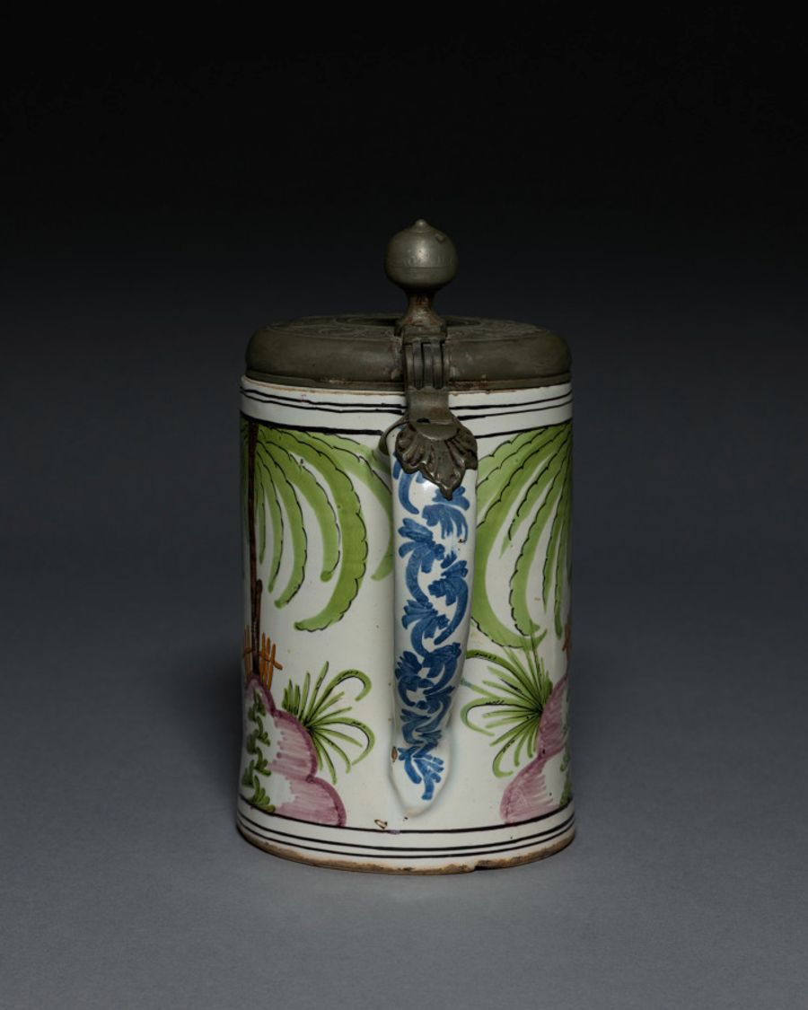 Chope en étain et faïence, XVIIIe siècle