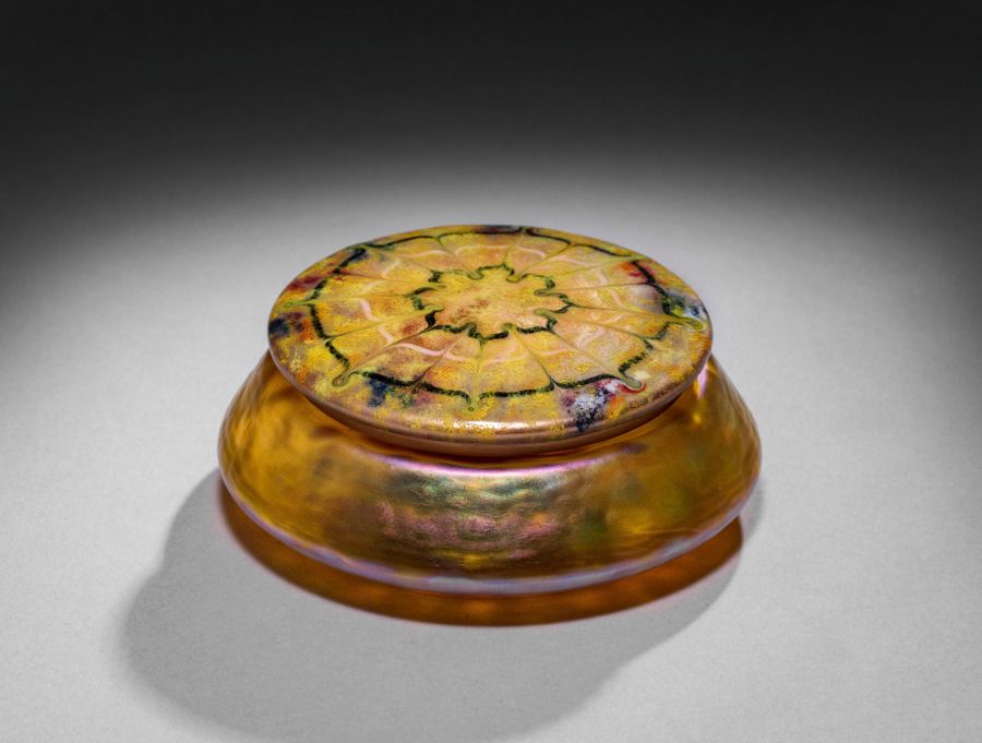 Bougeoir en cuivre et verre, Art nouveau