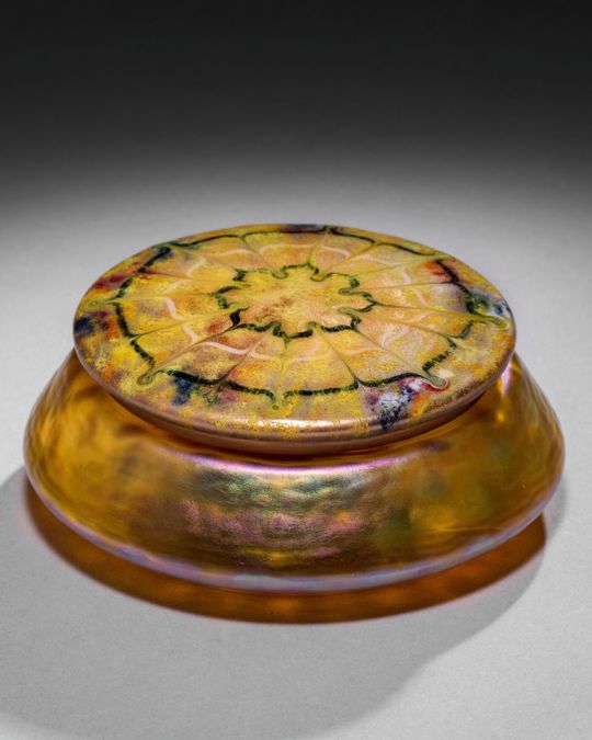 Bougeoir en cuivre et verre, Art nouveau