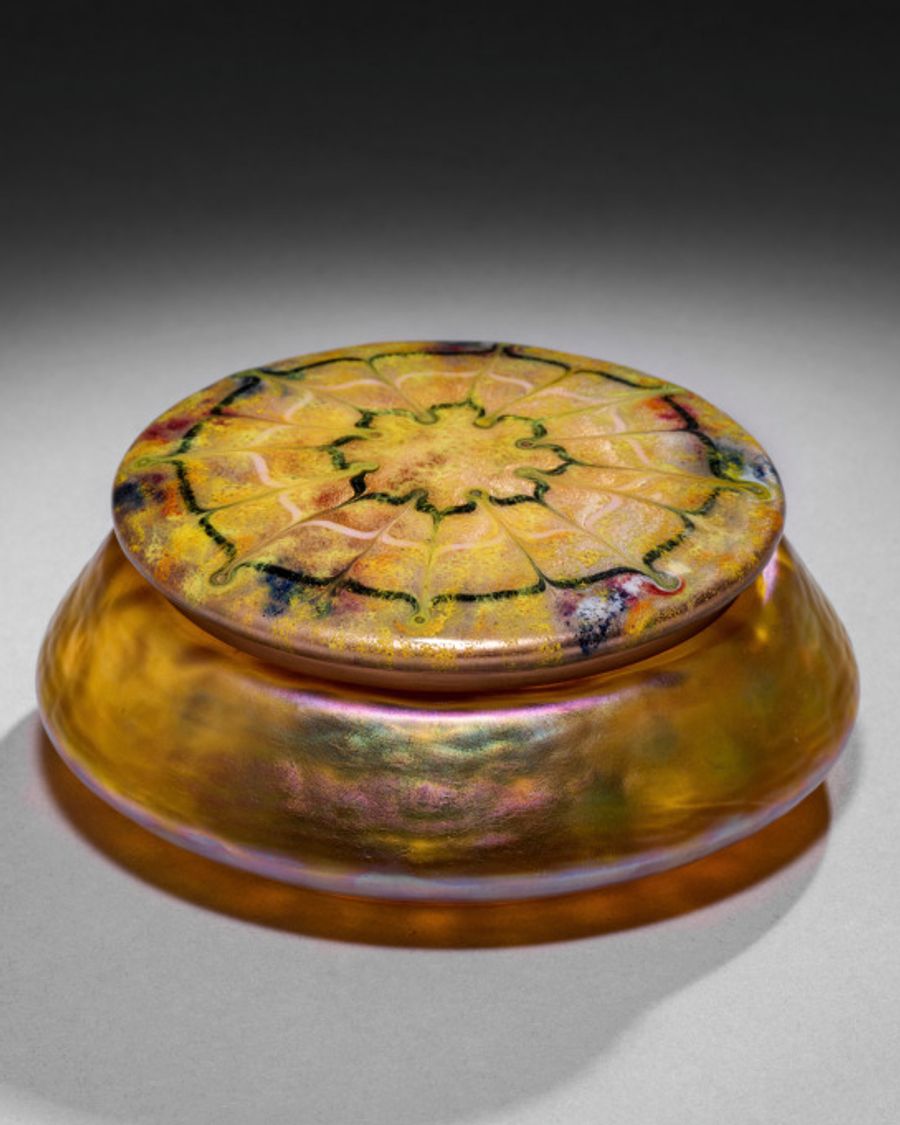 Bougeoir en cuivre et verre, Art nouveau