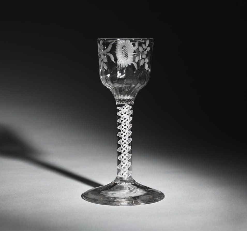 Verre à pied en verre, XVIIIe siècle